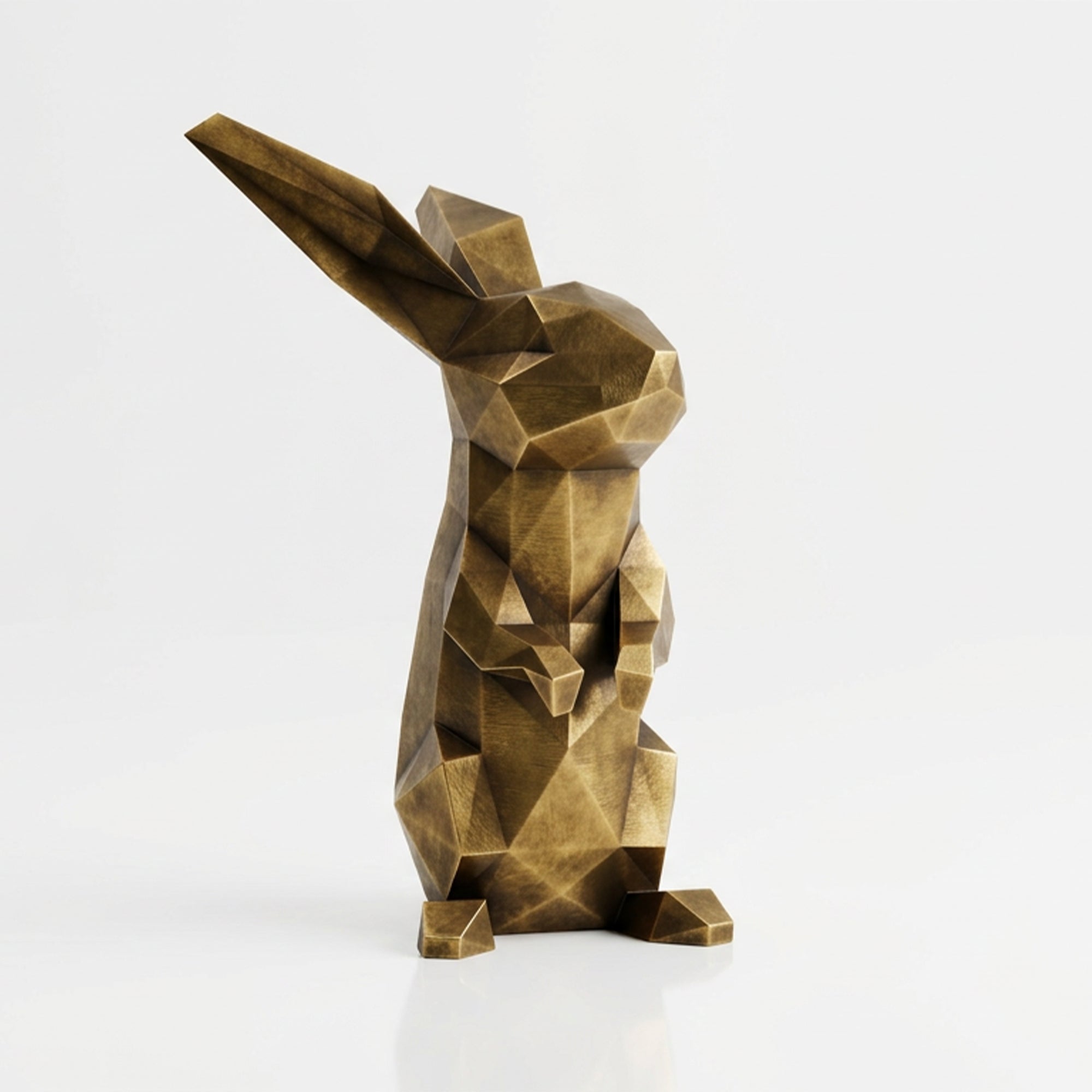Grande Sculpture Polygone Lapin - Sculpture Origami