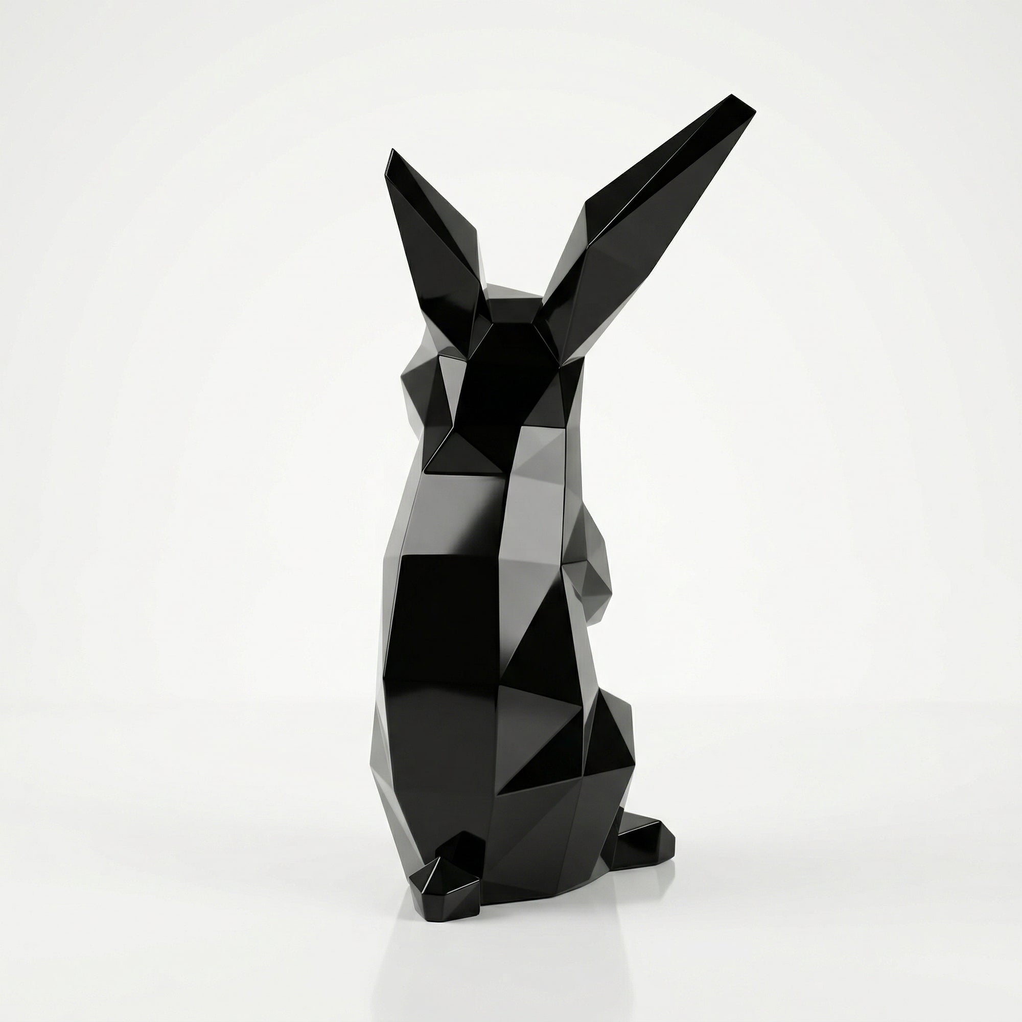Petite Sculpture Polygone Lapin en Résine - Sculpture Origami