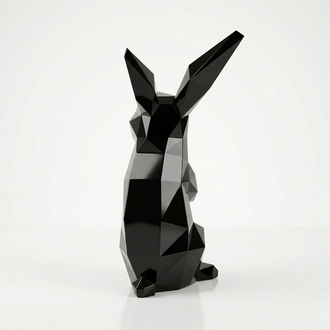 Petite Sculpture Polygone Lapin en Résine - Sculpture Origami