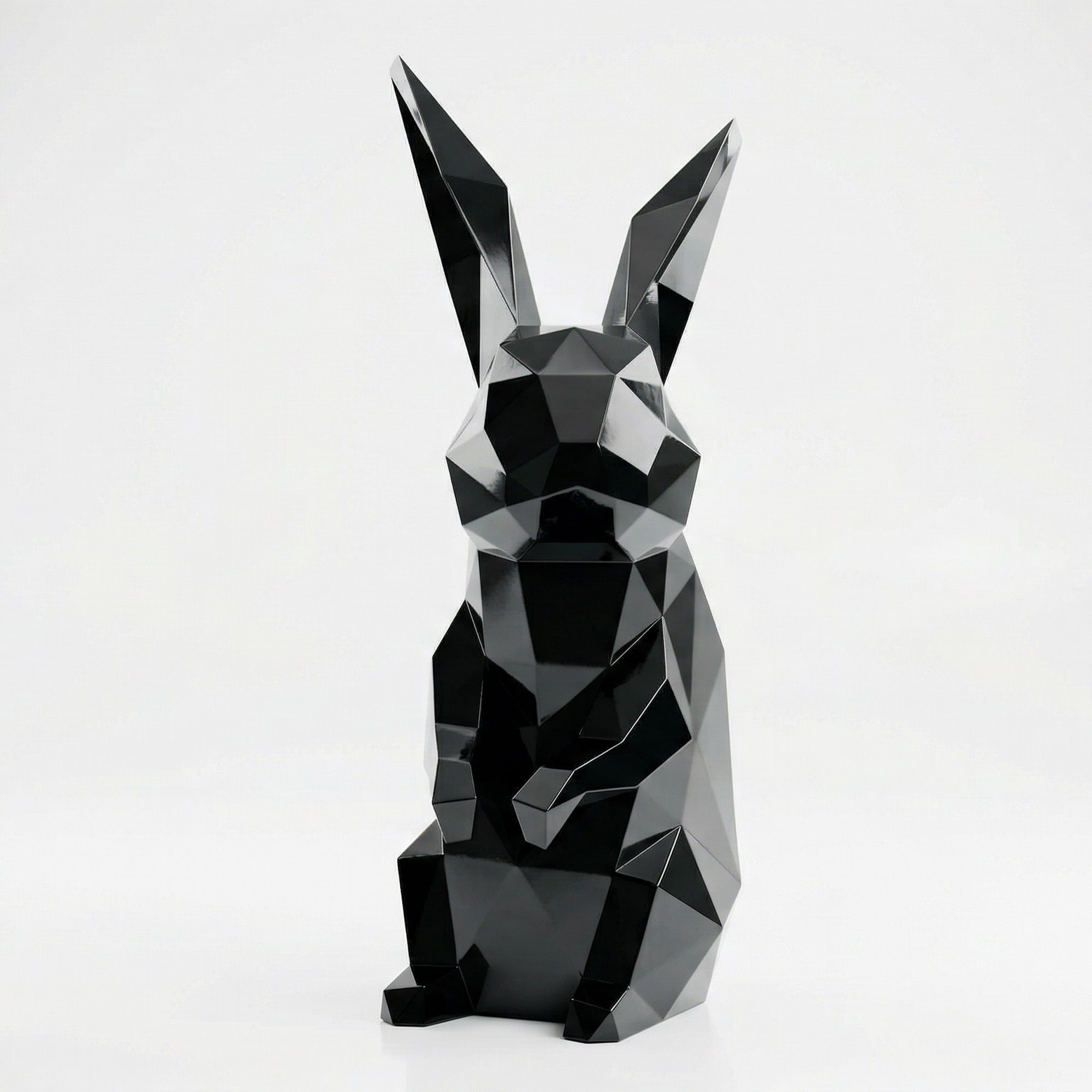 Petite Sculpture Polygone Lapin en Résine - Sculpture Origami