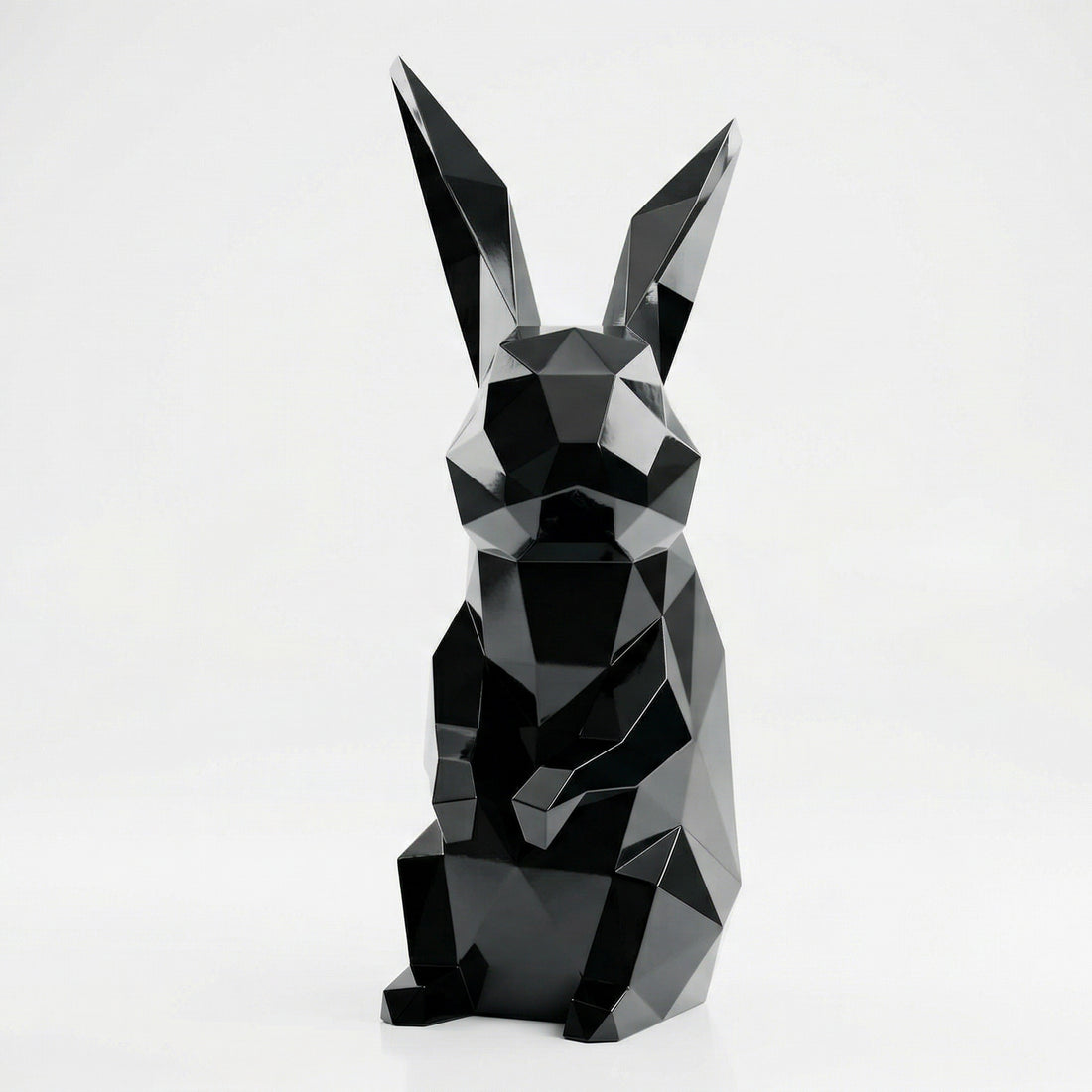 Petite Sculpture Polygone Lapin en Résine - Sculpture Origami