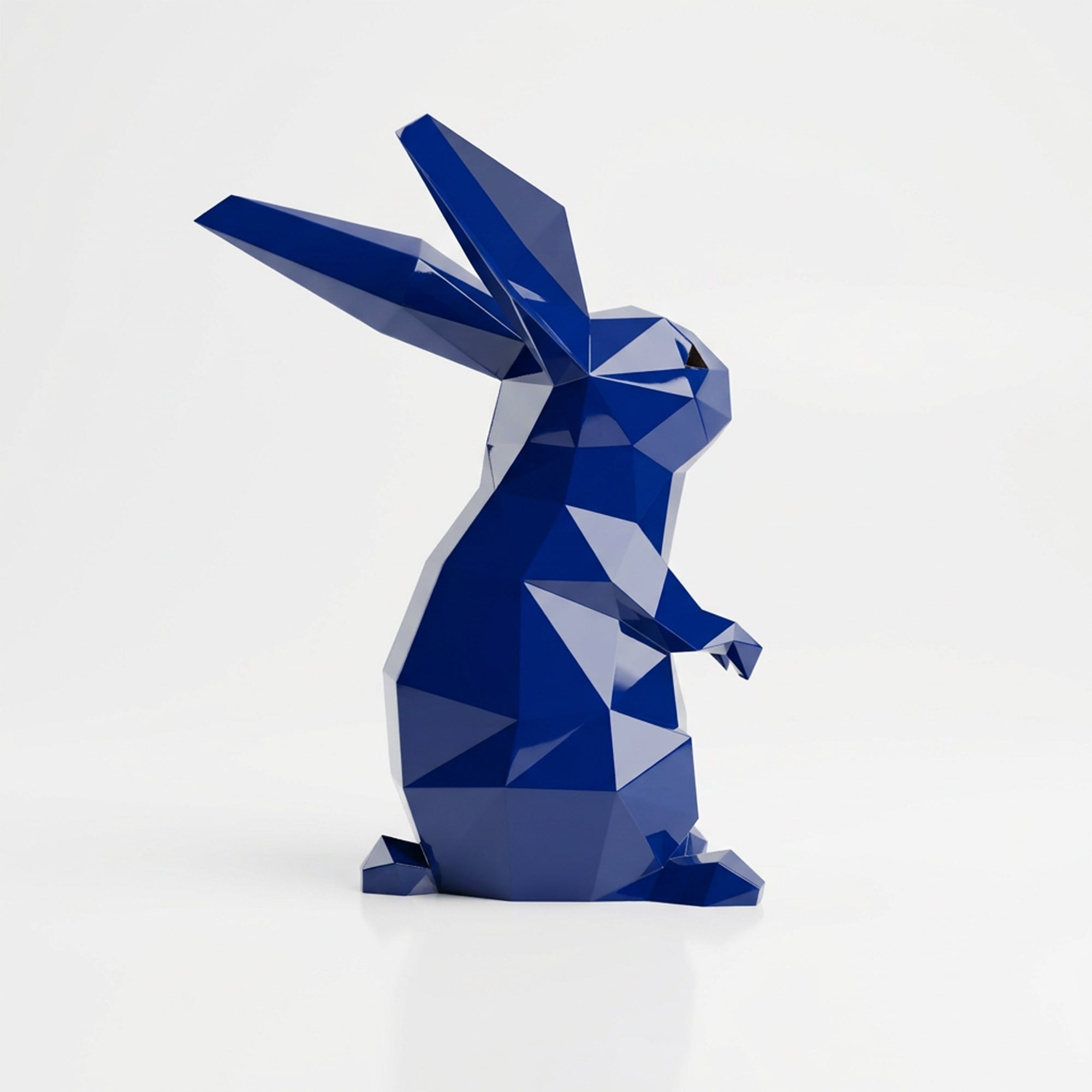 Petite Sculpture Polygone Lapin en Résine - Sculpture Origami