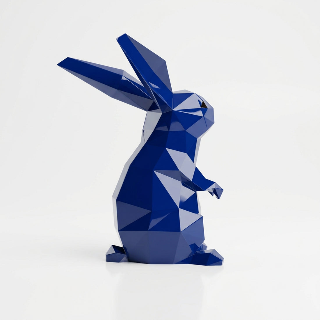 Petite Sculpture Polygone Lapin en Résine - Sculpture Origami