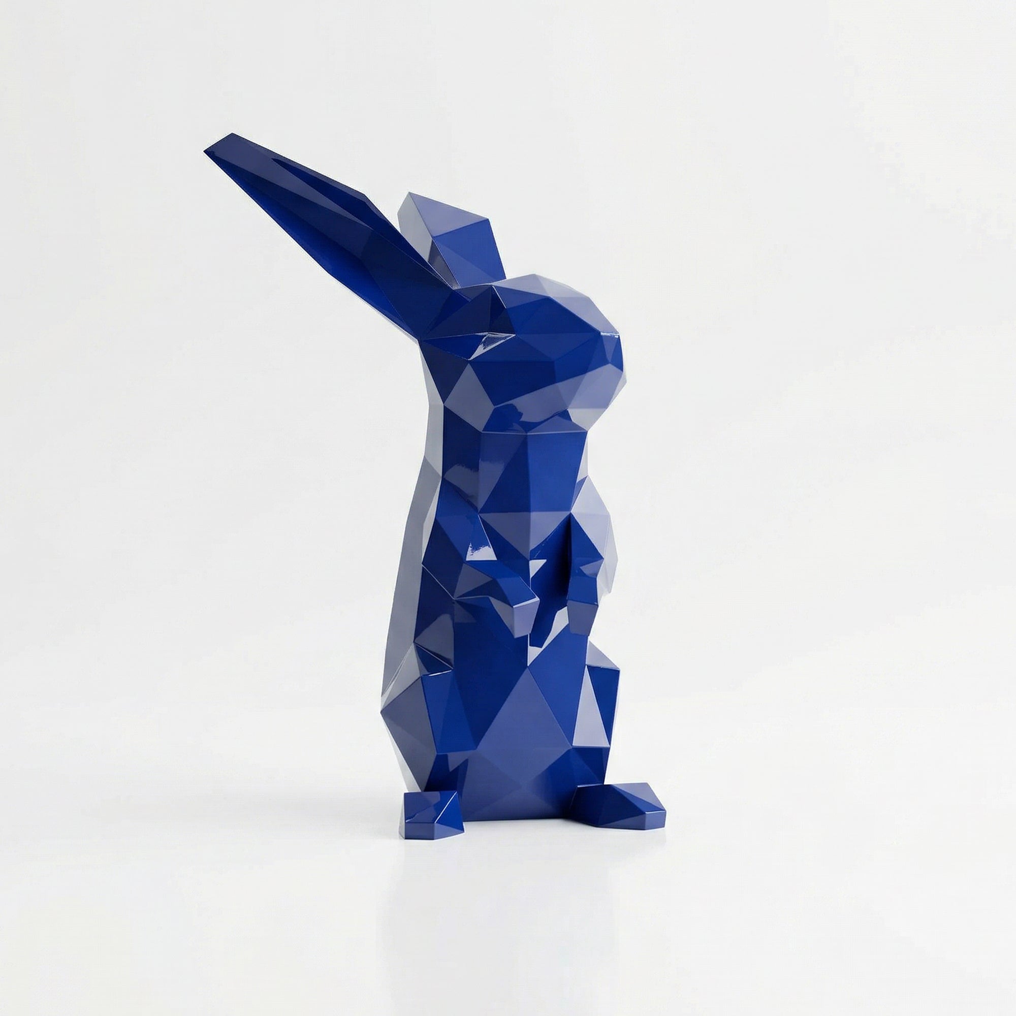Petite Sculpture Polygone Lapin en Résine - Sculpture Origami