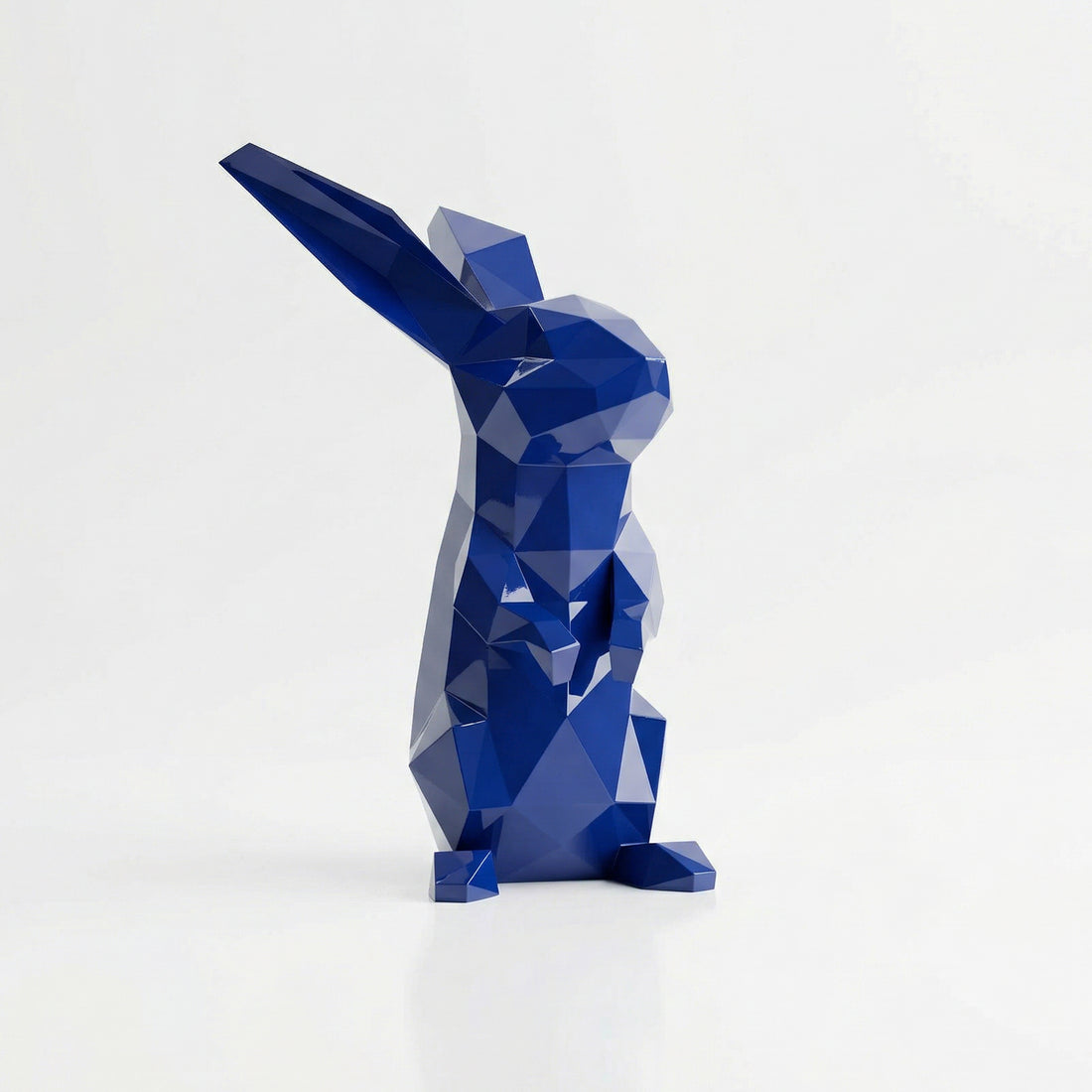 Petite Sculpture Polygone Lapin en Résine - Sculpture Origami