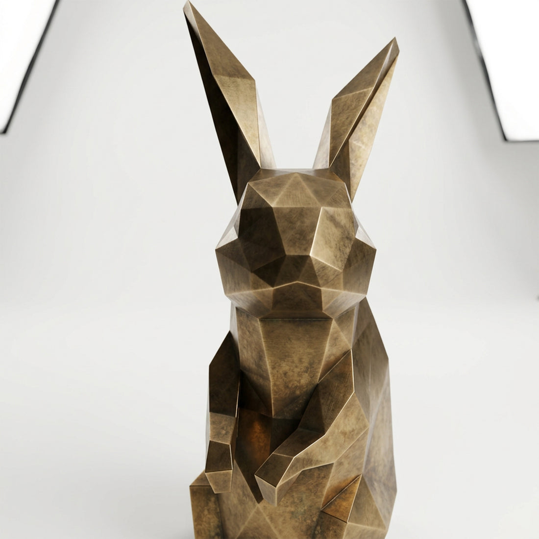 Grande Sculpture Polygone Lapin - Sculpture Origami