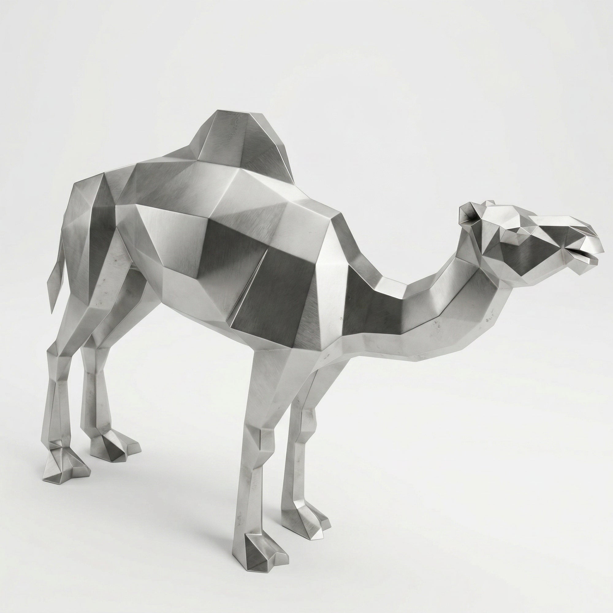 Grande Sculpture de Chameau Polygone - Sculpture Origami