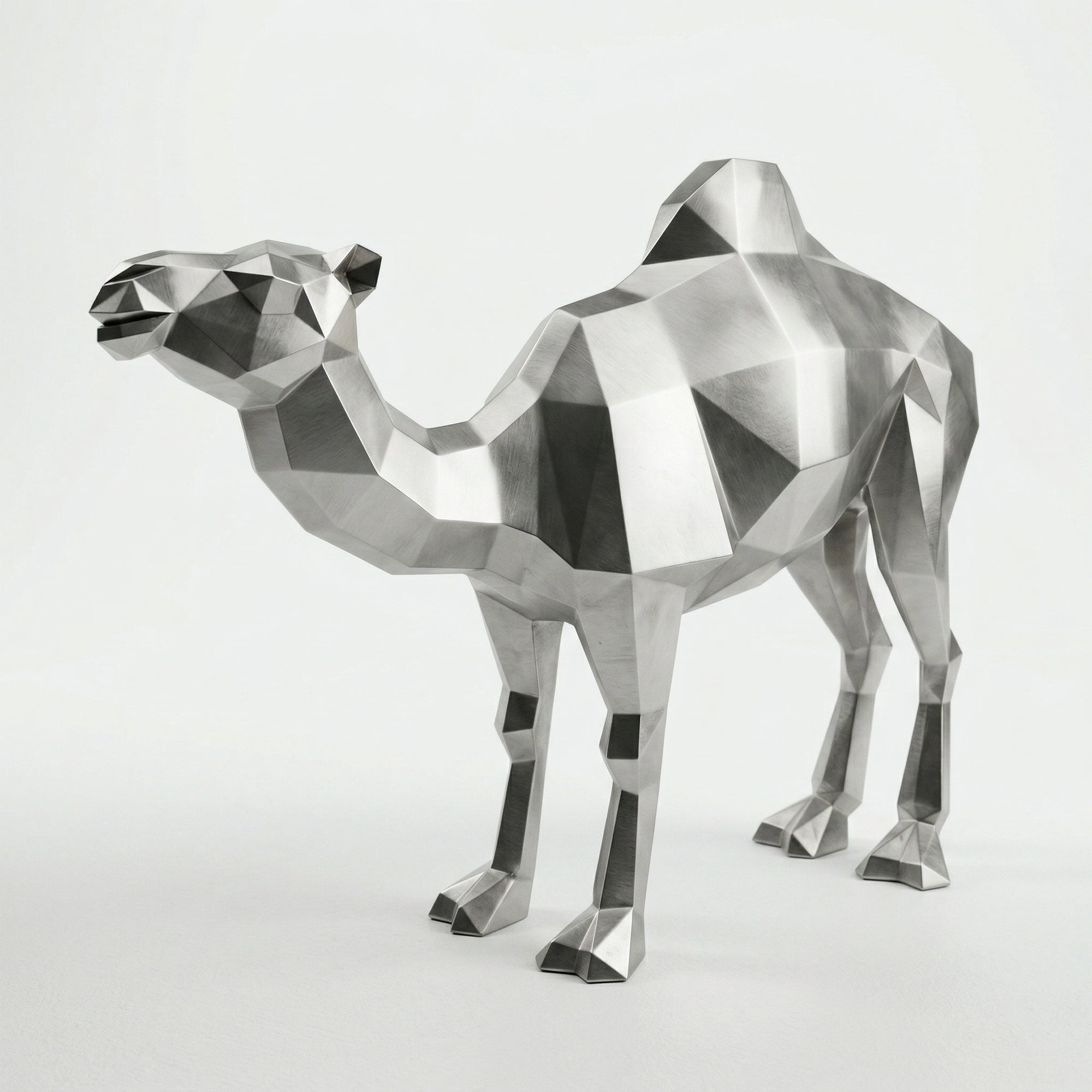 Grande Sculpture de Chameau Polygone - Sculpture Origami