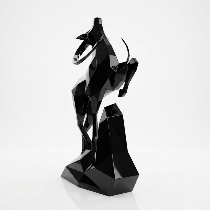 Grande Sculpture Cerf Polygone Majestueuse - Sculpture Origami