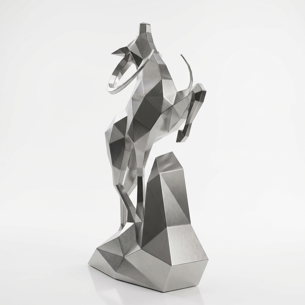 Grande Sculpture Cerf Polygone Majestueuse - Sculpture Origami