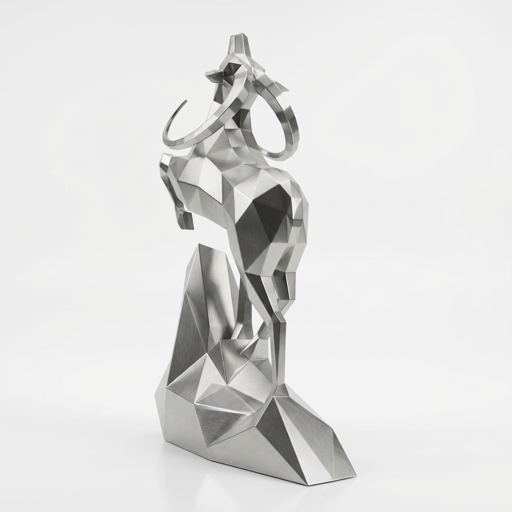 Grande Sculpture Cerf Polygone Majestueuse - Sculpture Origami