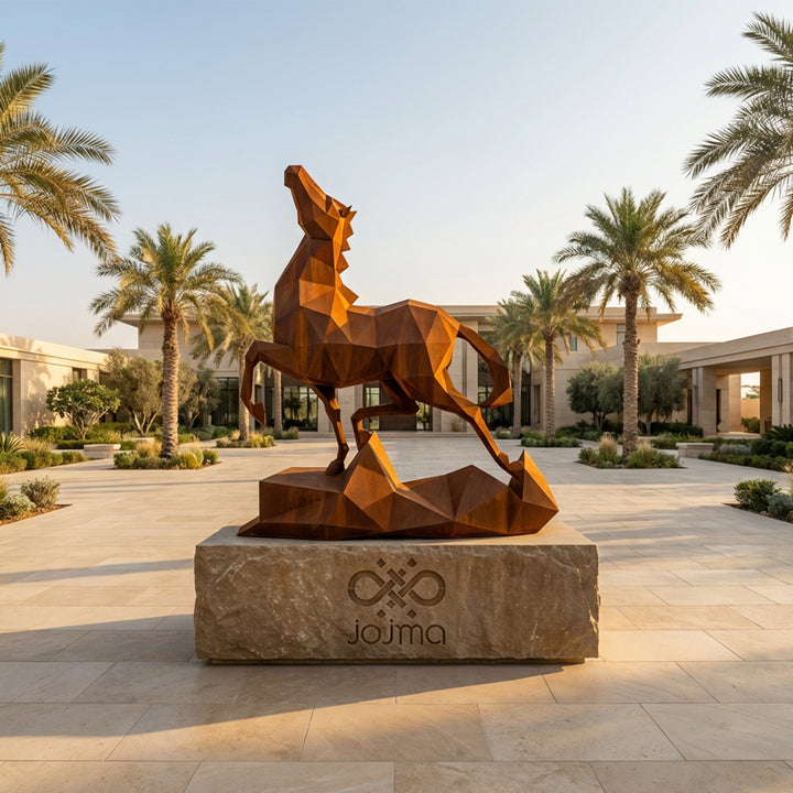 Petite Sculpture Cheval Polygone Métallique - Sculpture Origami