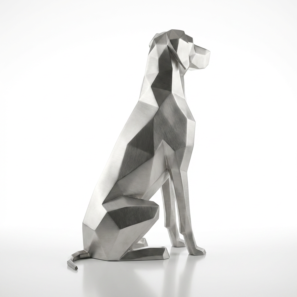 Grande Sculpture Chien Allemand Origami - Sculpture Origami