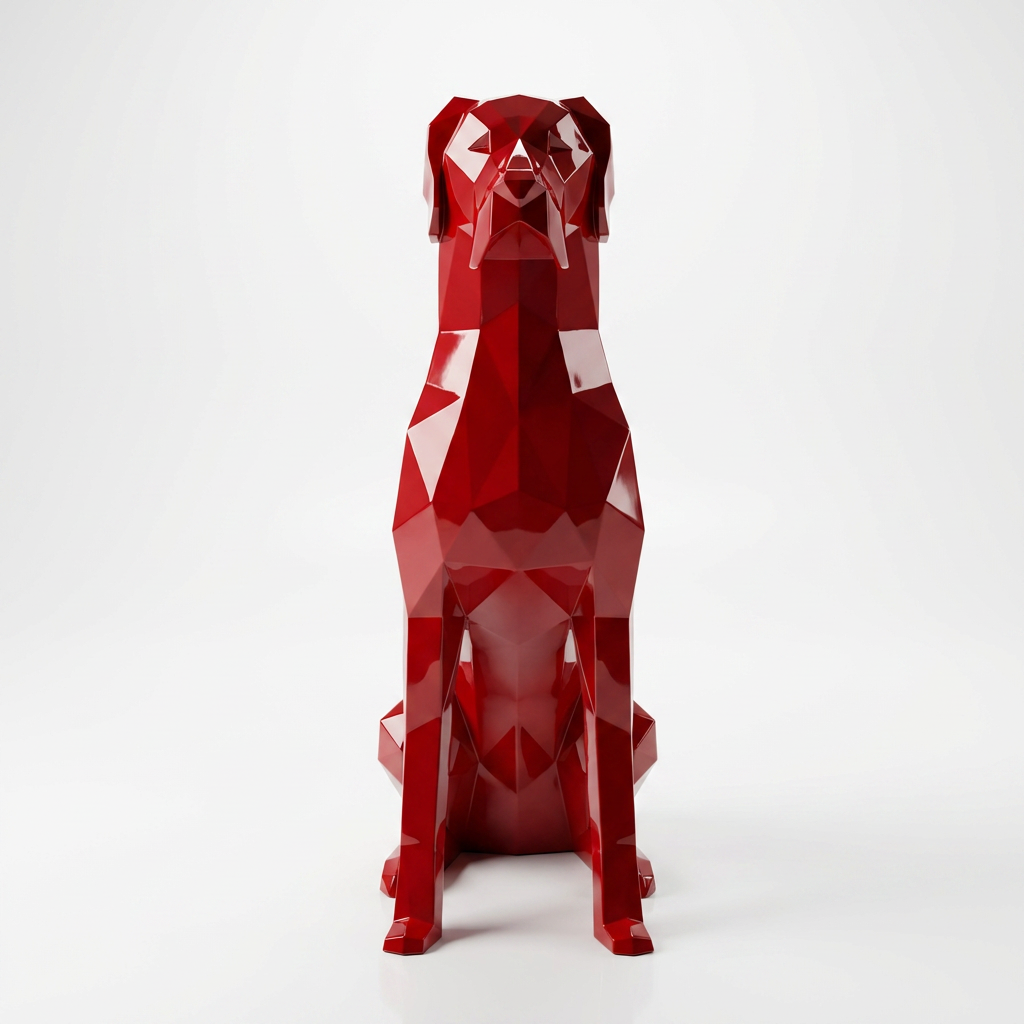Grande Sculpture Chien Allemand Origami - Sculpture Origami