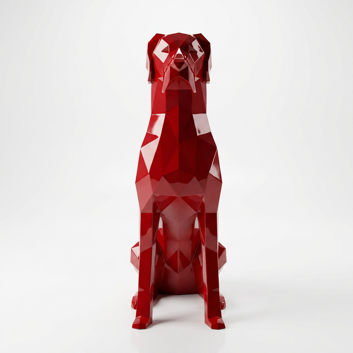 Grande Sculpture Chien Allemand Origami - Sculpture Origami