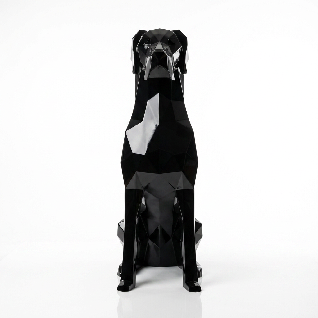 Grande Sculpture Chien Allemand Origami - Sculpture Origami