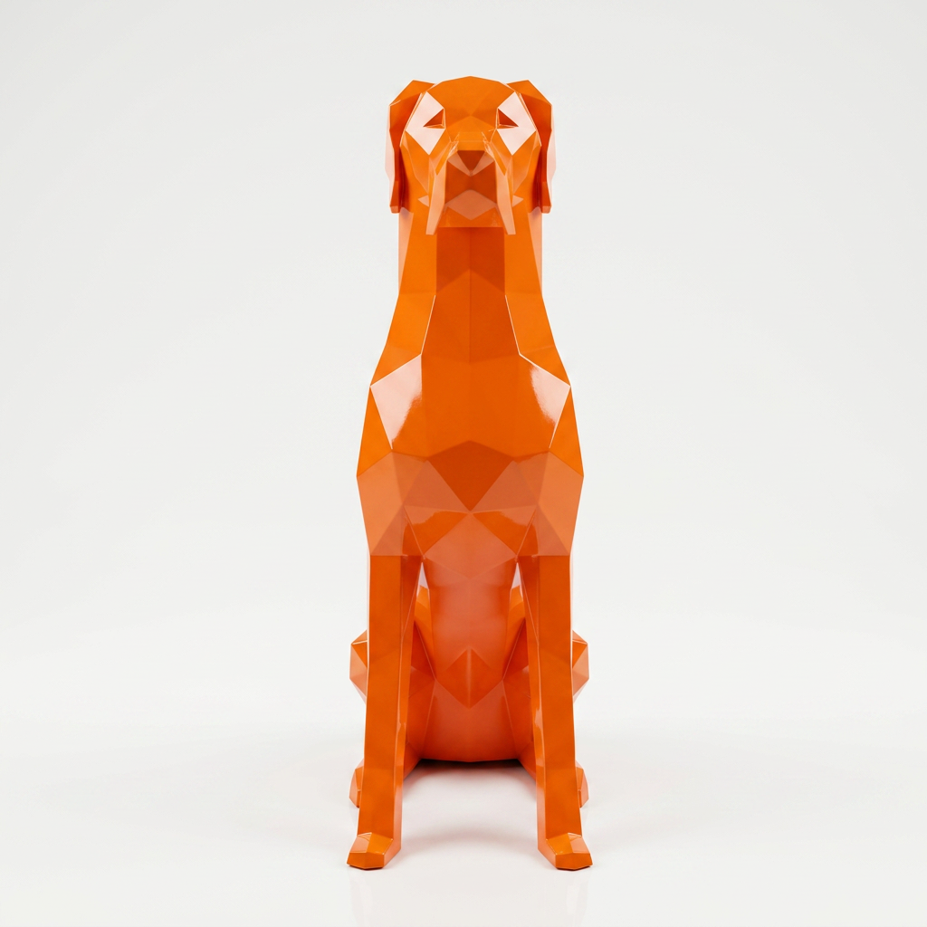 Grande Sculpture Chien Allemand Origami - Sculpture Origami