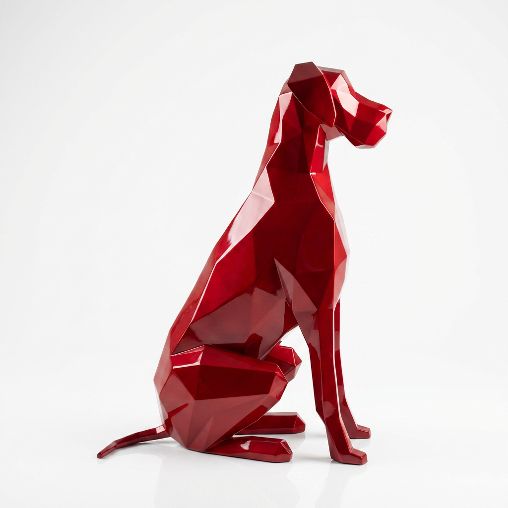Grande Sculpture Chien Allemand Origami - Sculpture Origami