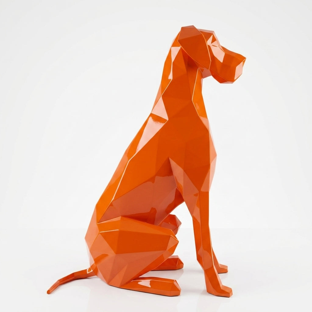 Grande Sculpture Chien Allemand Origami - Sculpture Origami
