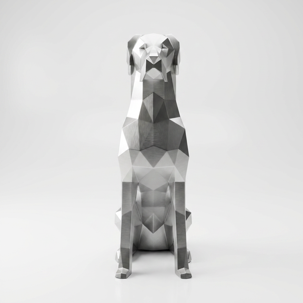 Grande Sculpture Chien Allemand Origami - Sculpture Origami