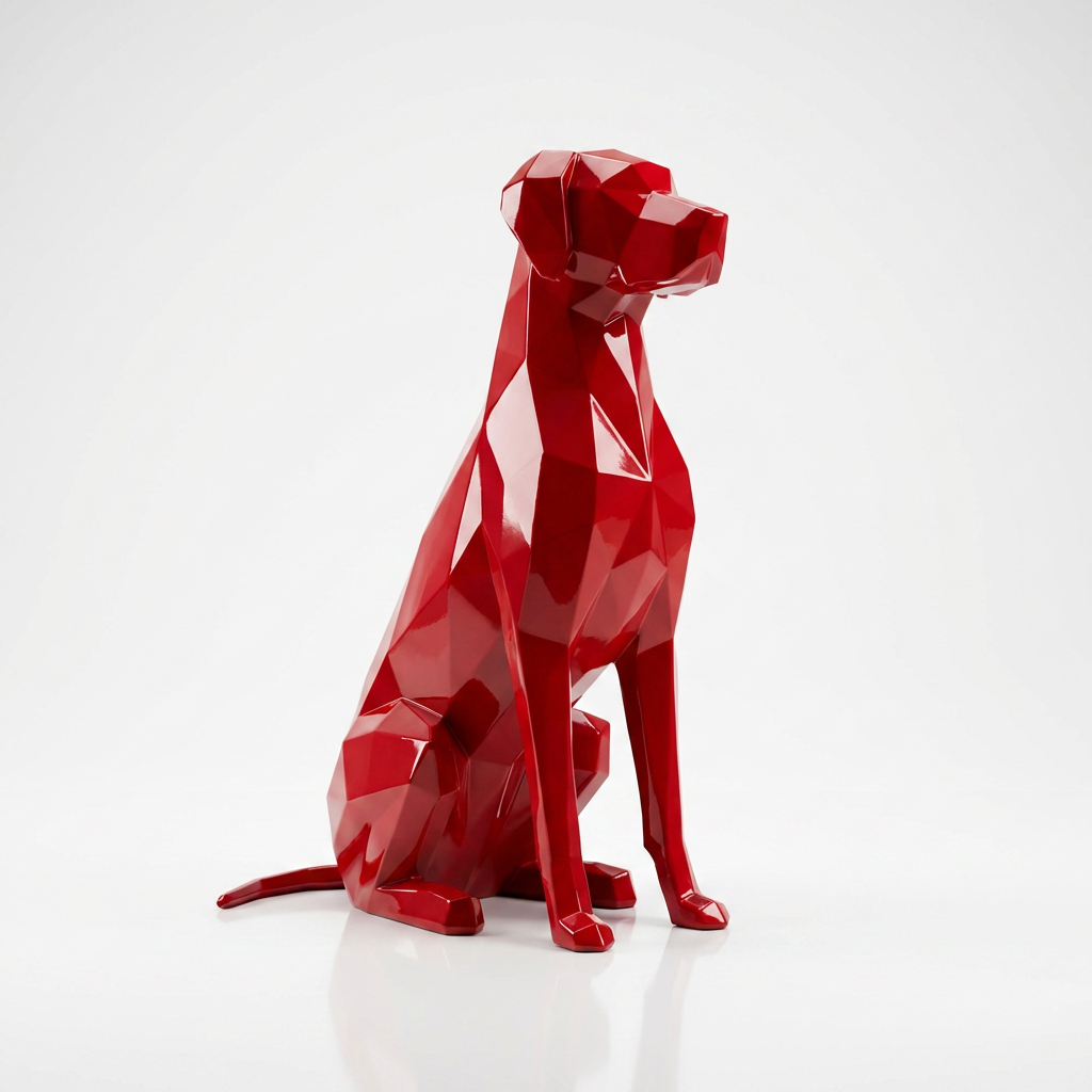 Grande Sculpture Chien Allemand Origami - Sculpture Origami
