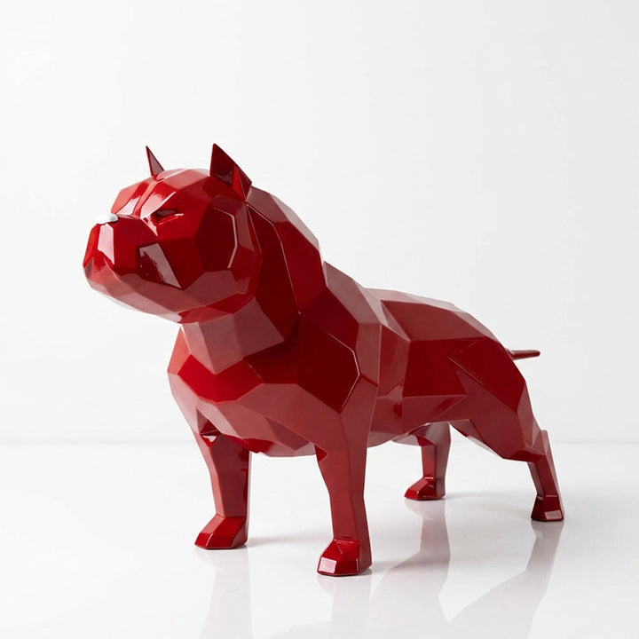 Sculpture Chien American Bully Facettée - Sculpture Origami