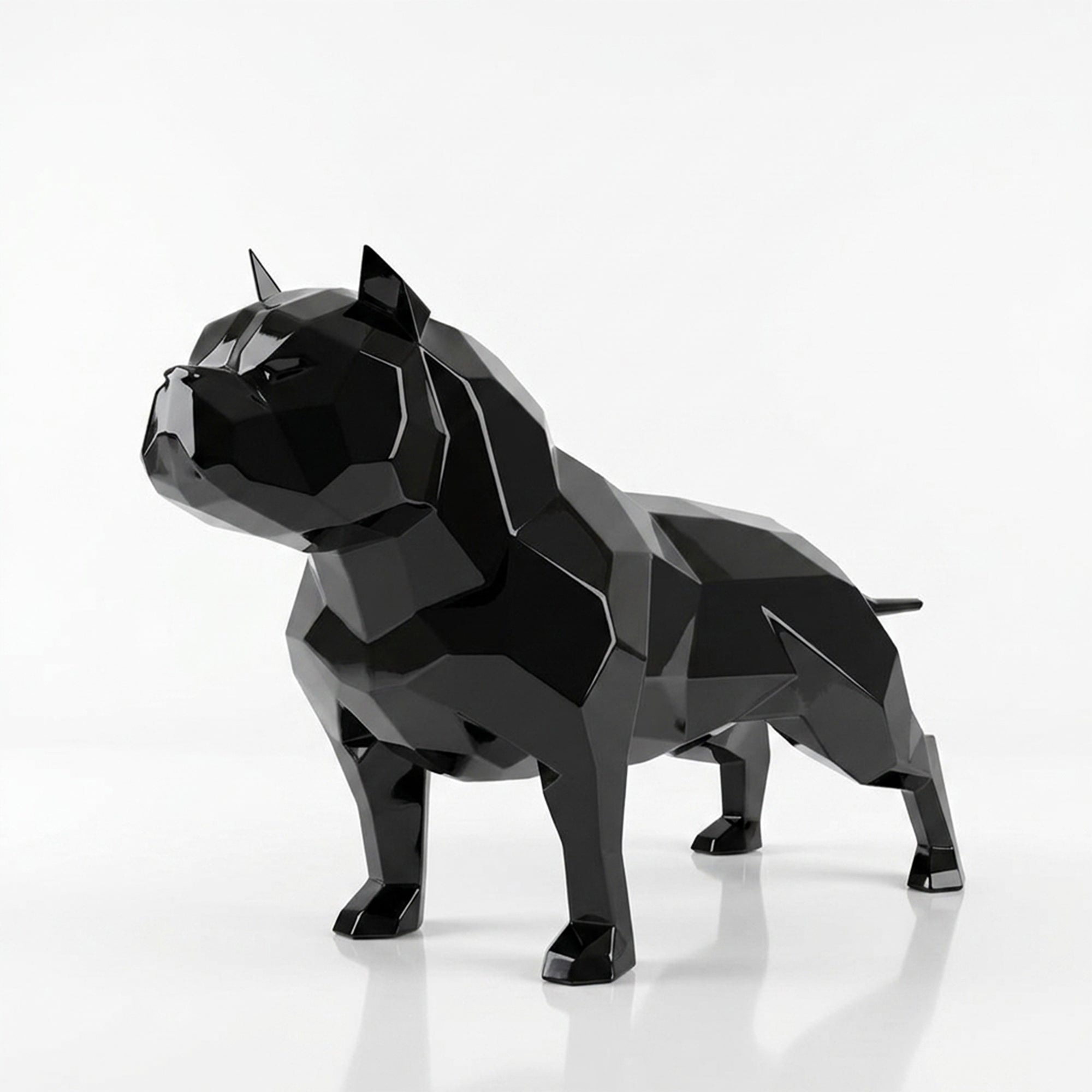 Sculpture Chien American Bully Facettée - Sculpture Origami
