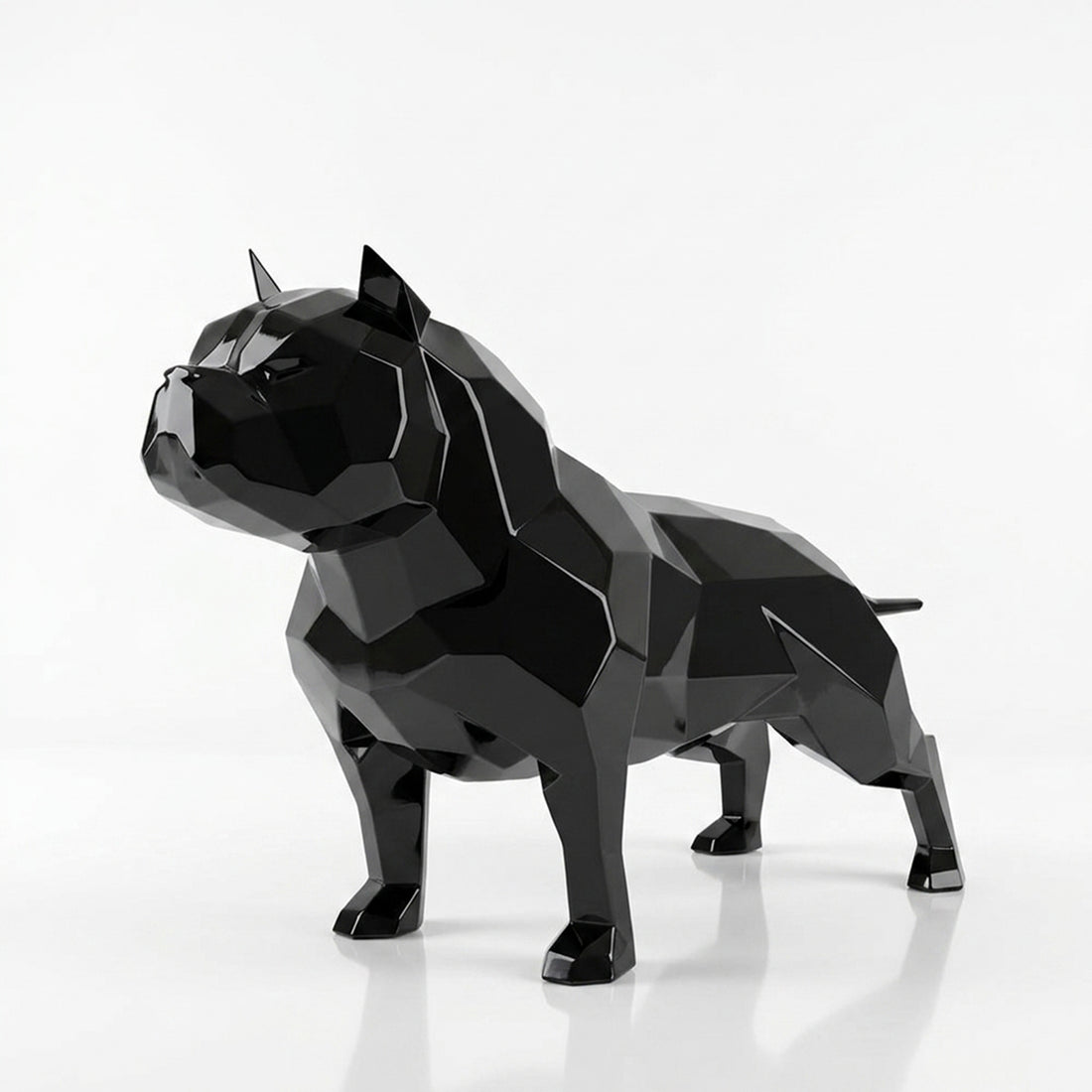 Sculpture Chien American Bully Facettée - Sculpture Origami