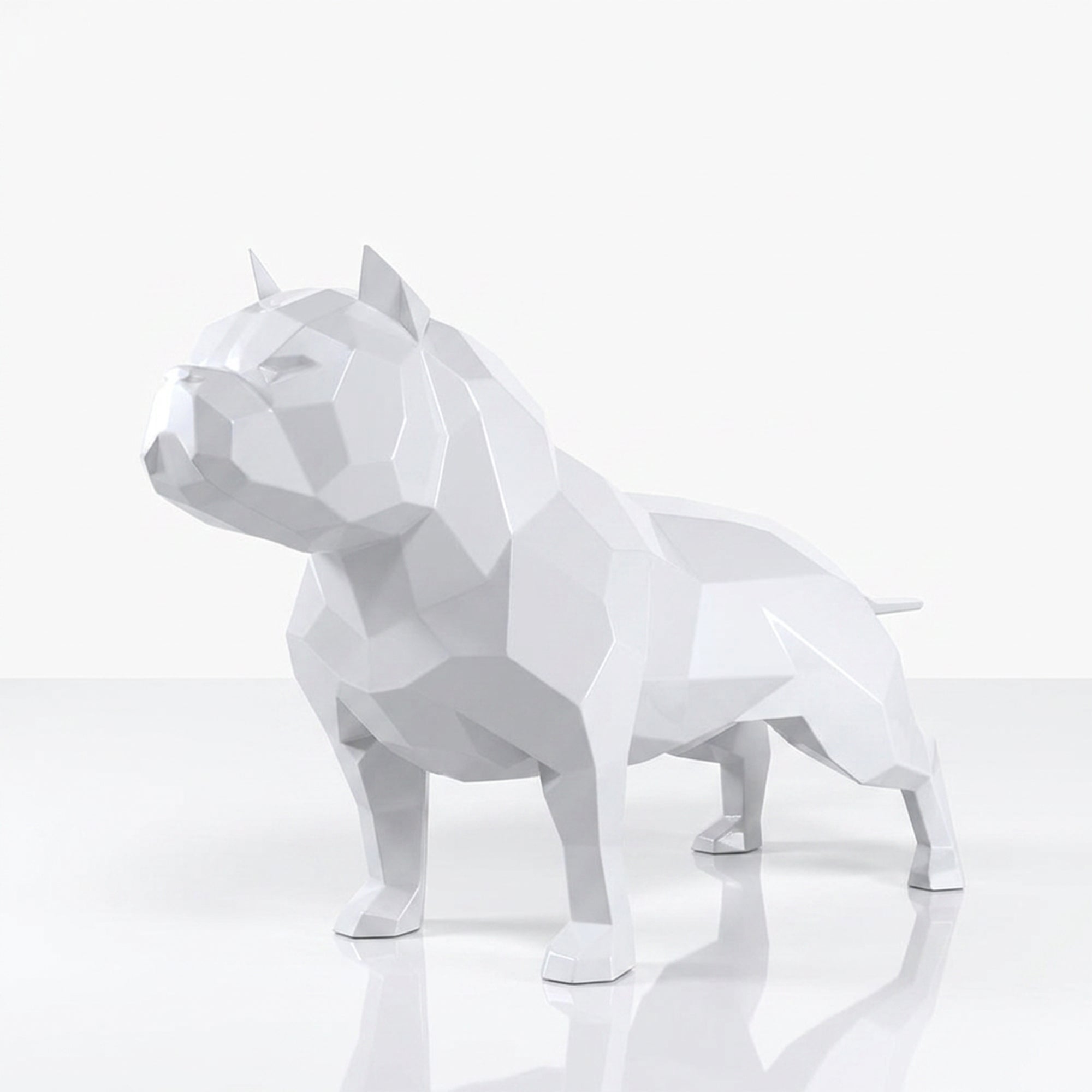Sculpture Chien American Bully Facettée - Sculpture Origami