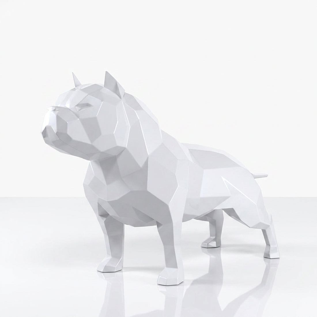 Sculpture Chien American Bully Facettée - Sculpture Origami