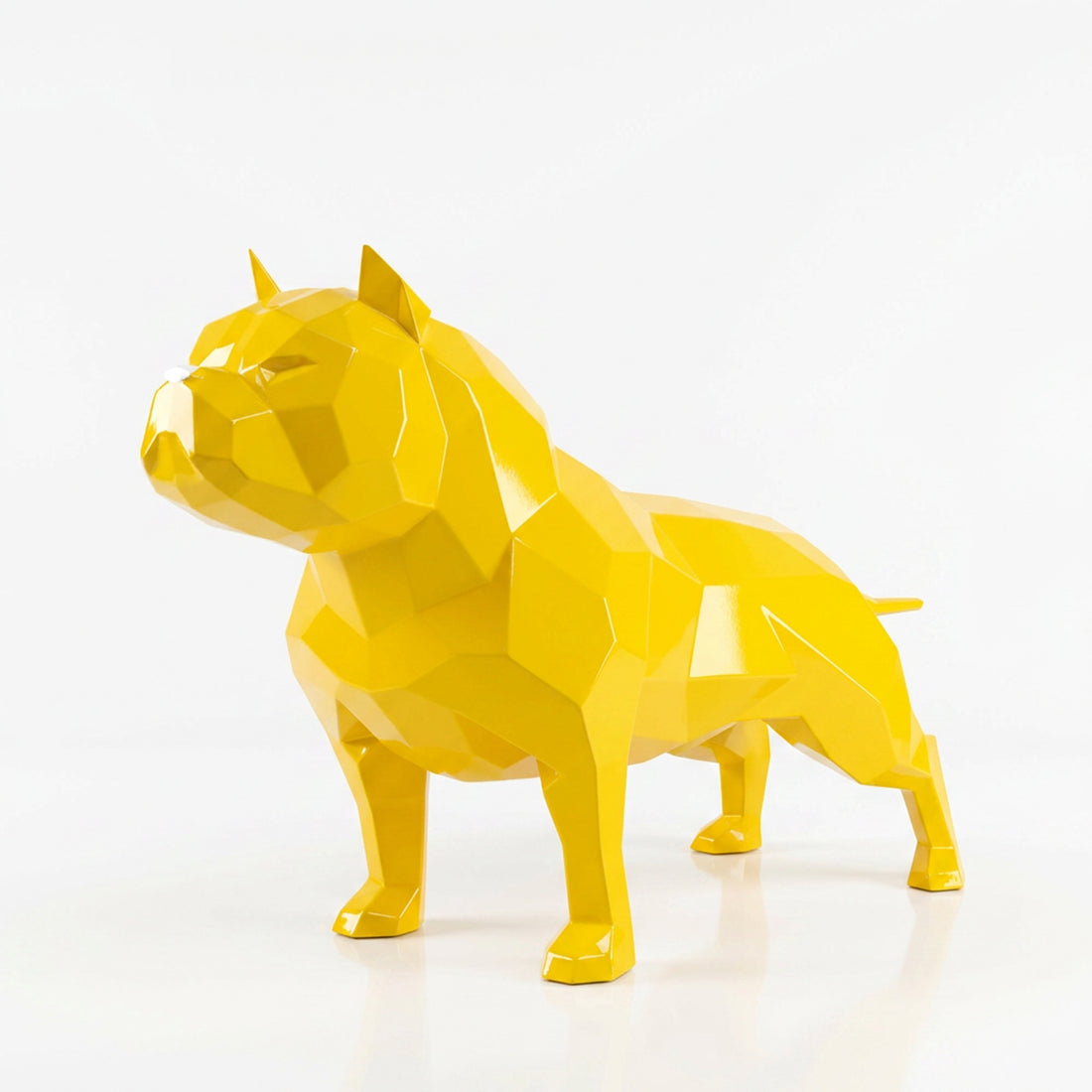 Sculpture Chien American Bully Facettée - Sculpture Origami