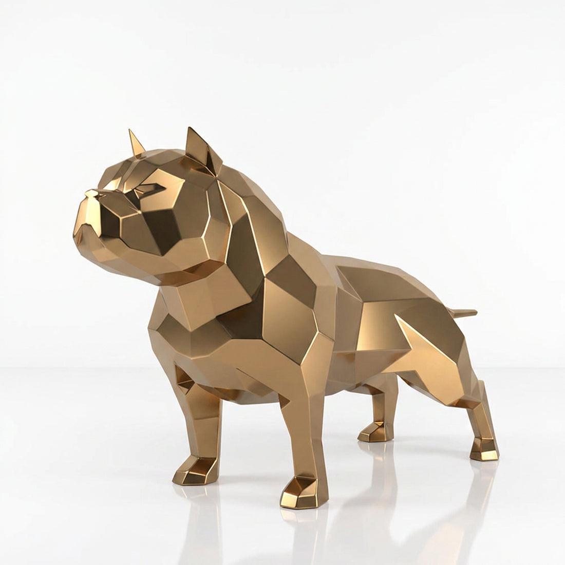 Sculpture Chien American Bully Facettée - Sculpture Origami