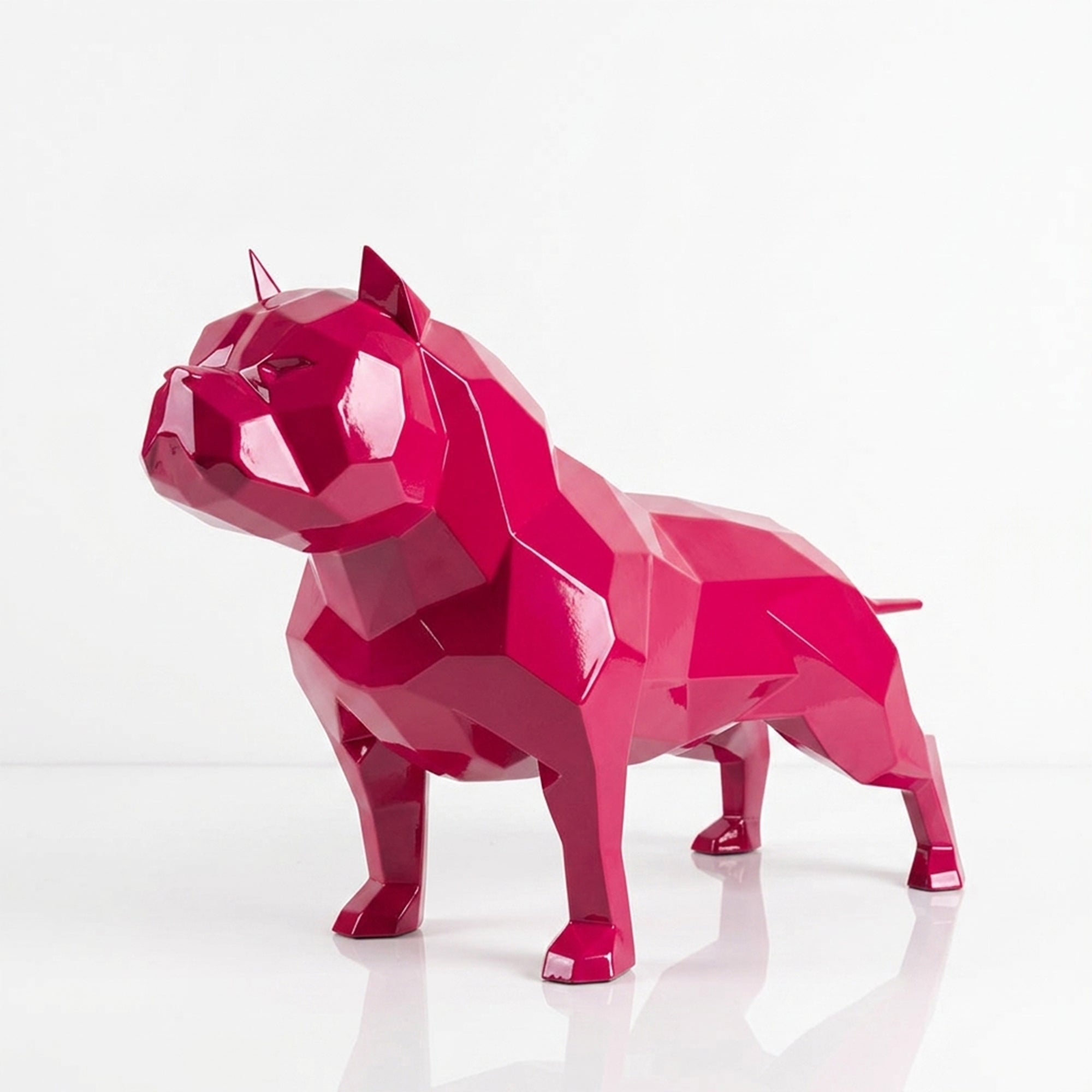 Sculpture Chien American Bully Facettée - Sculpture Origami