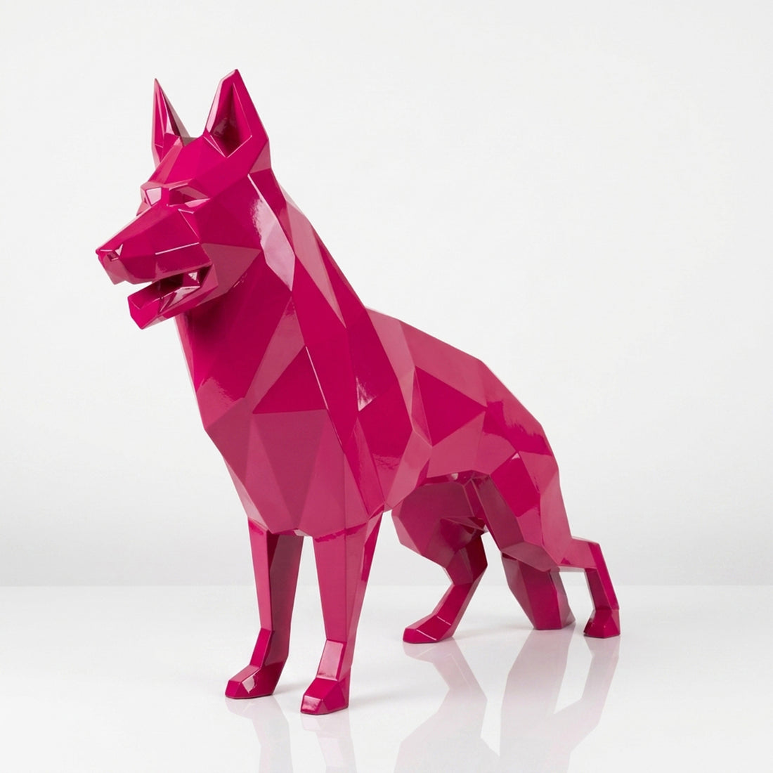 Sculpture chien German Shepherd Facettée - Sculpture Origami