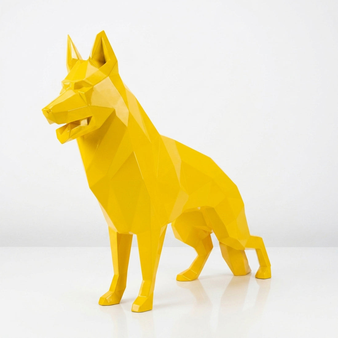 Sculpture chien German Shepherd Facettée - Sculpture Origami