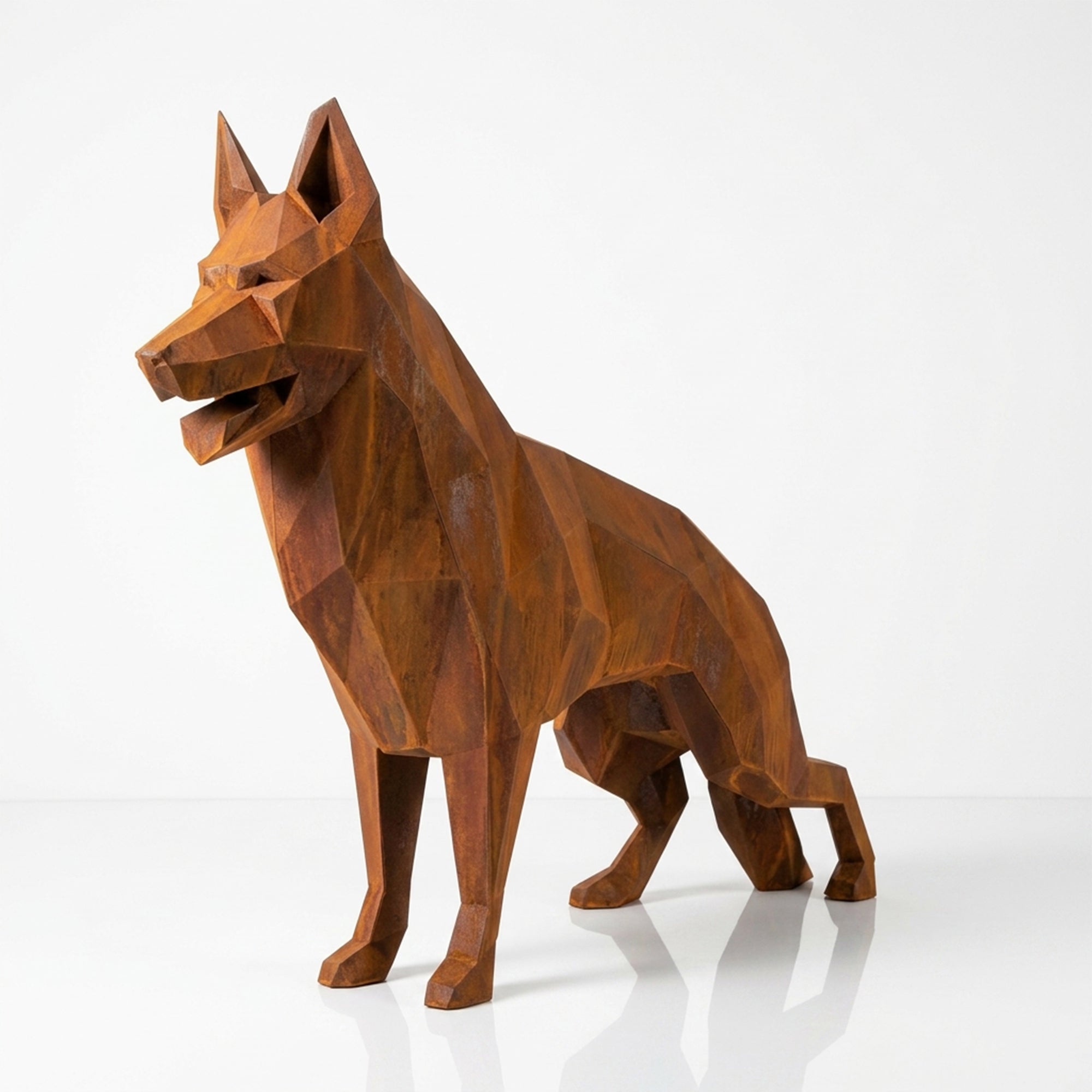 Sculpture chien German Shepherd Facettée - Sculpture Origami