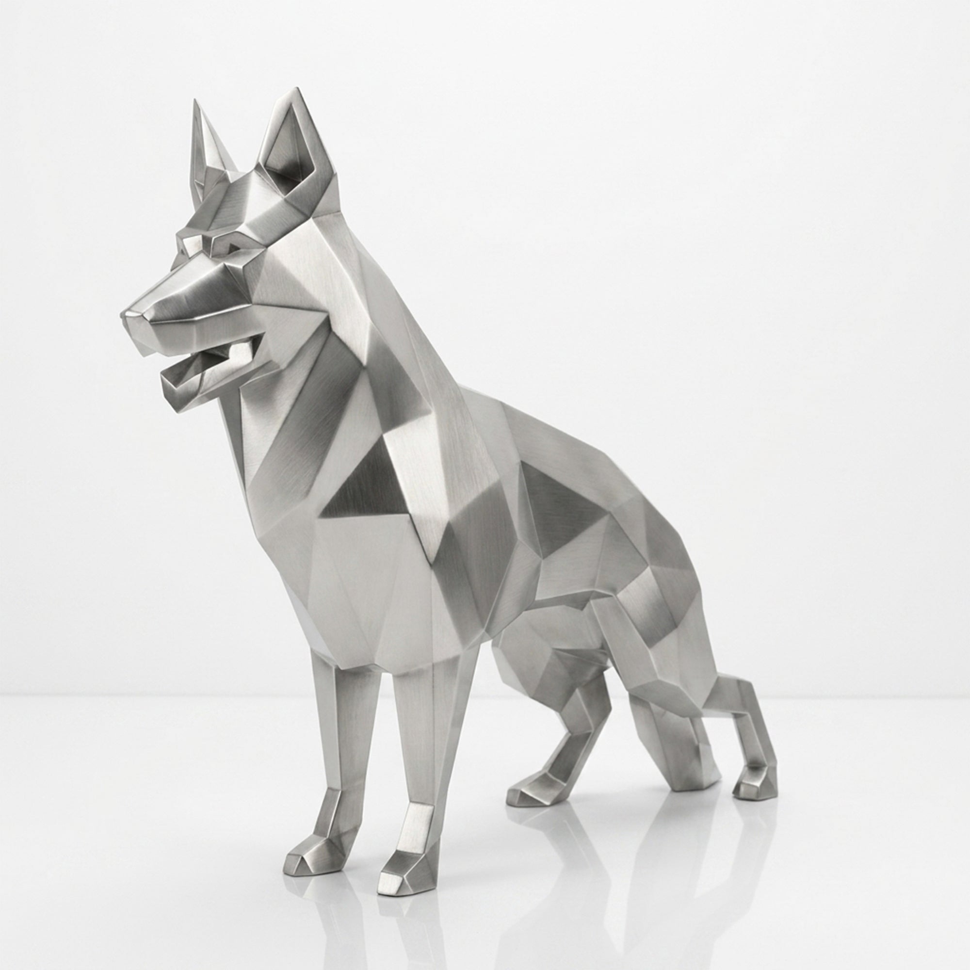 Sculpture chien German Shepherd Facettée - Sculpture Origami