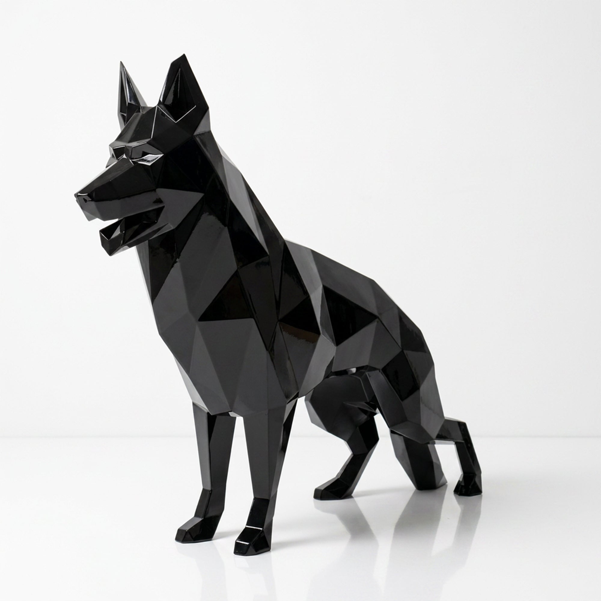 Sculpture chien German Shepherd Facettée - Sculpture Origami