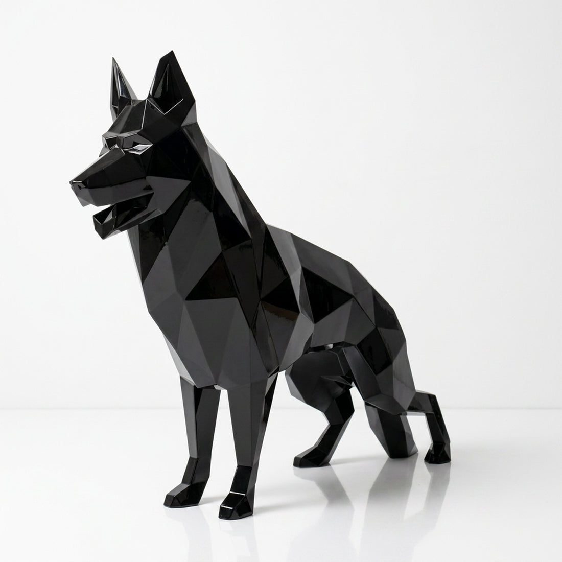 Sculpture chien German Shepherd Facettée - Sculpture Origami