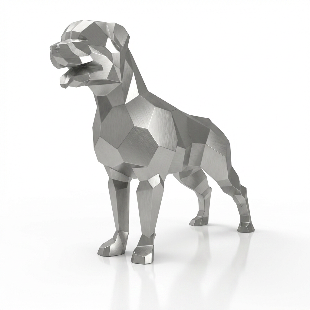 Grande Sculpture Chien Labrador Facettée - Sculpture Origami