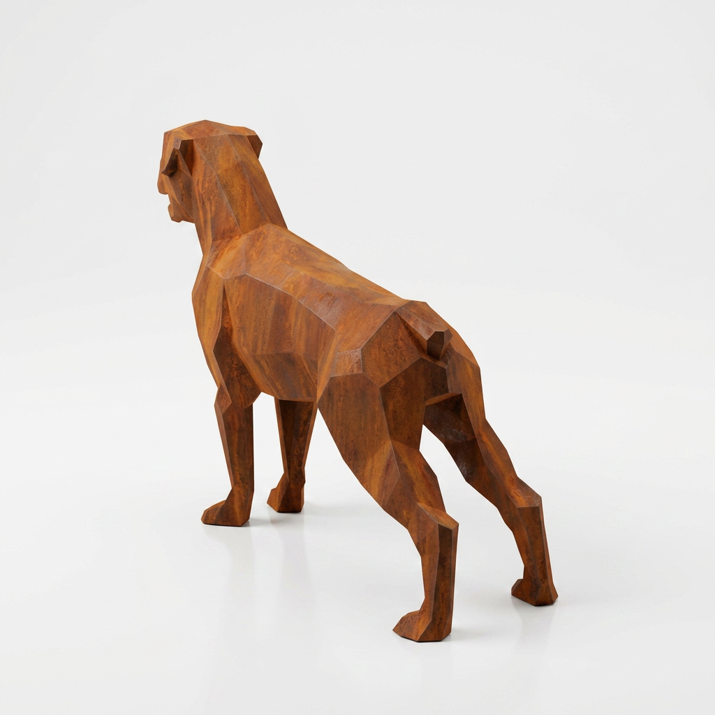 Grande Sculpture Chien Labrador Facettée - Sculpture Origami