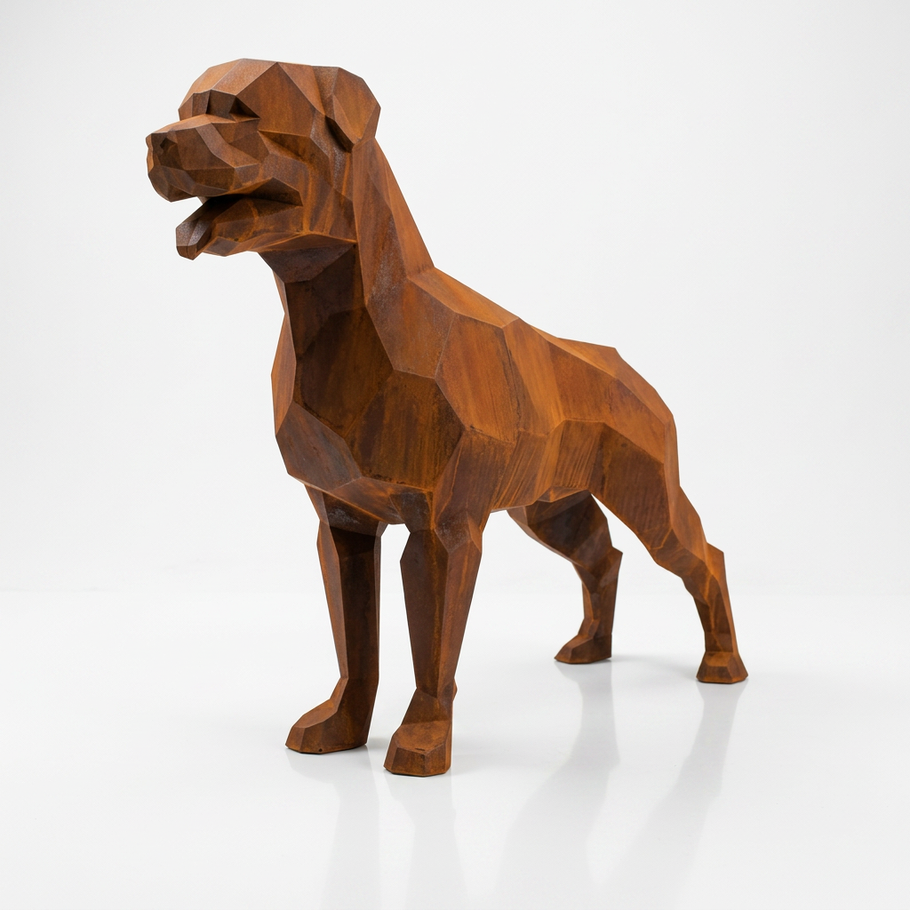Grande Sculpture Chien Labrador Facettée - Sculpture Origami