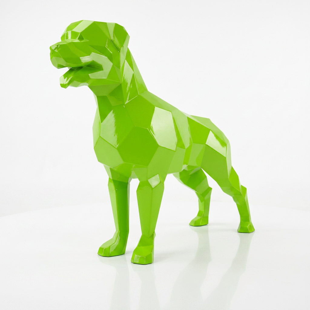 Grande Sculpture Chien Labrador Facettée - Sculpture Origami