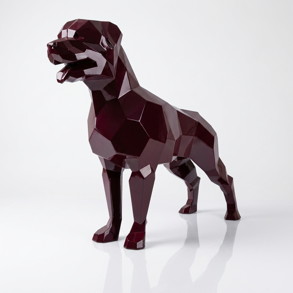 Grande Sculpture Chien Labrador Facettée - Sculpture Origami