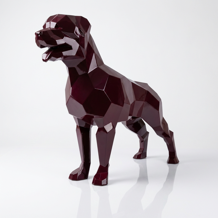Grande Sculpture Chien Labrador Facettée - Sculpture Origami