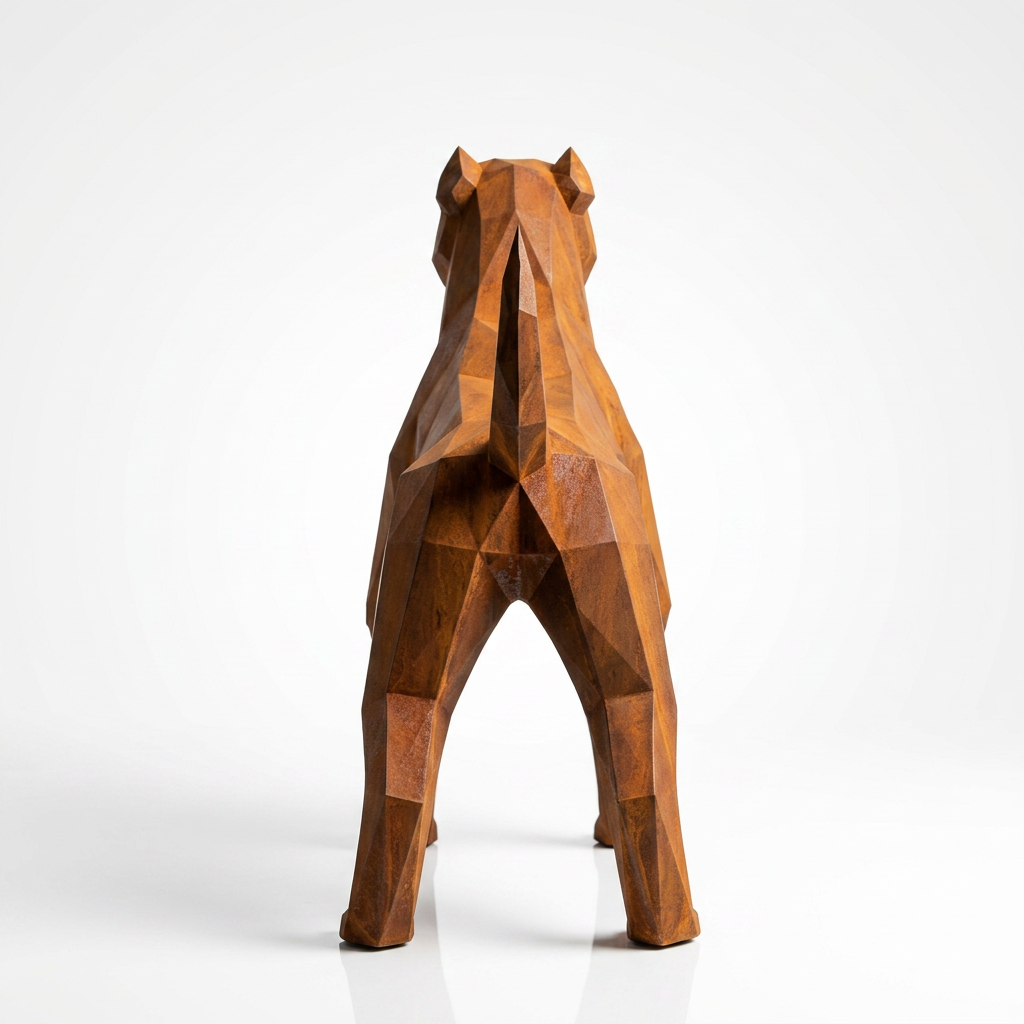 Sculpture Chien Pitbull Facettée - Sculpture Origami