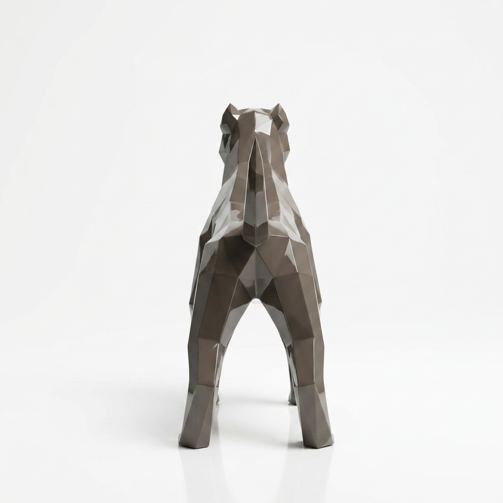 Sculpture Chien Pitbull Facettée - Sculpture Origami