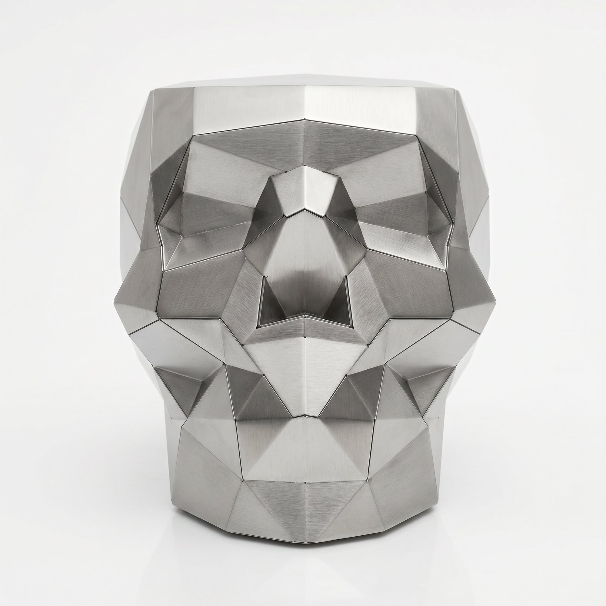 Sculpture pot de fleurs en forme de crâne facetté design. - Sculpture Origami