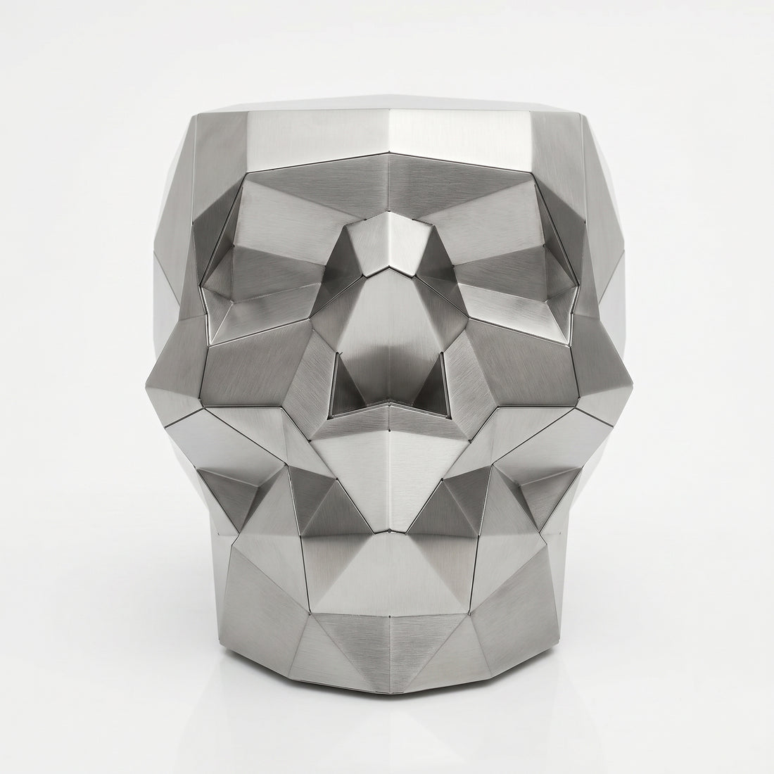 Sculpture pot de fleurs en forme de crâne facetté design. - Sculpture Origami