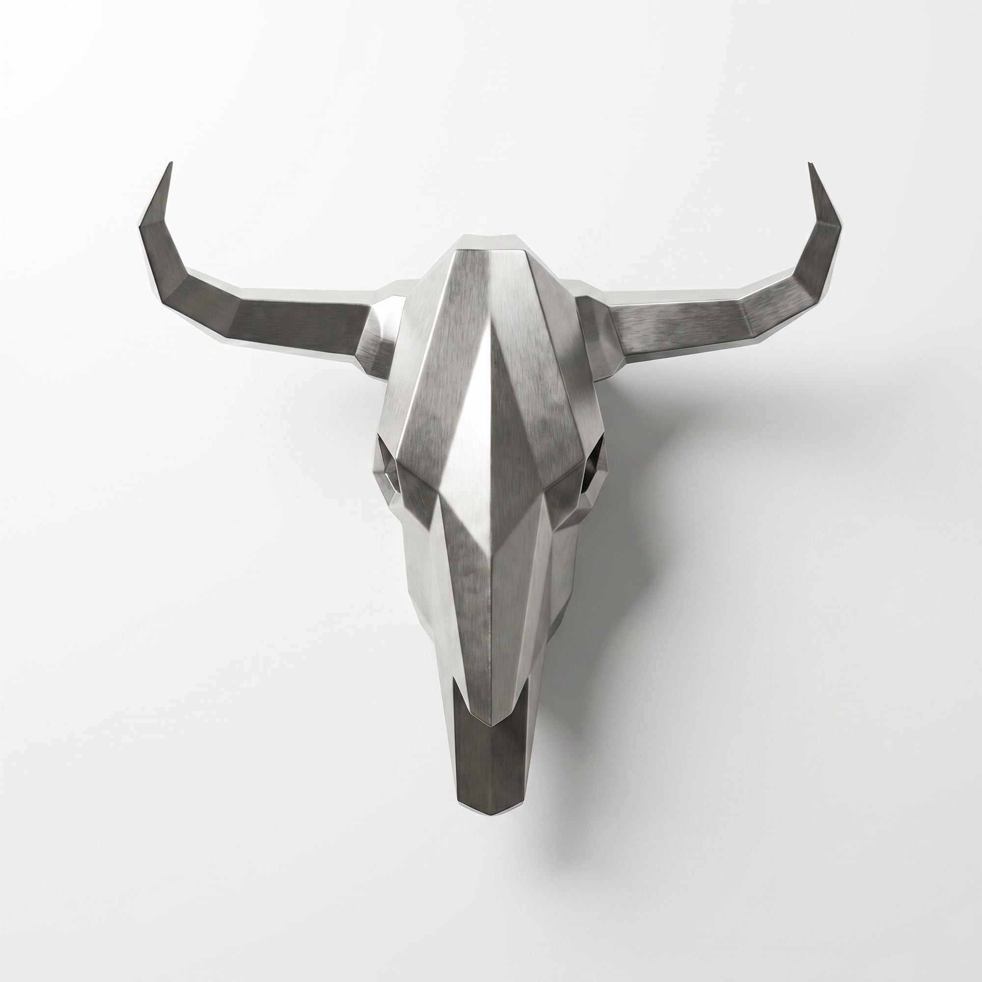 Sculpture Crâne de Bovin Murale Facettée - Sculpture Origami